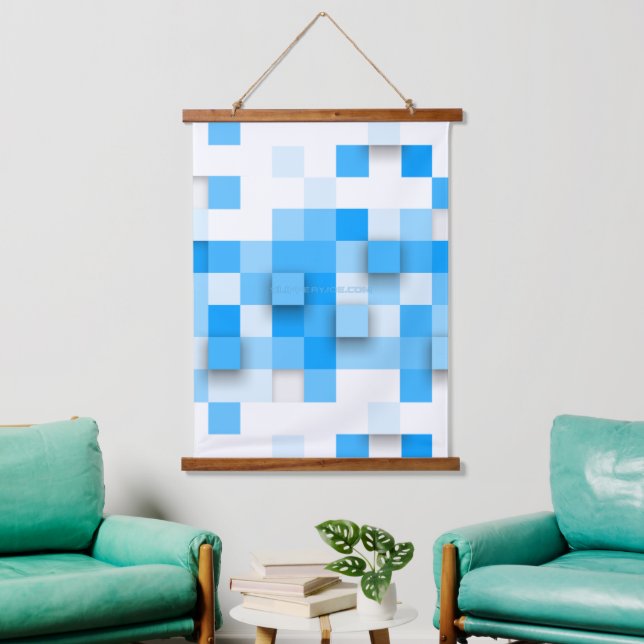 SlipperyJoe's Quadrat Kunstwerk Mosaik modernen dr Wandteppich Mit Holzrahmen (Wohnzimmer)