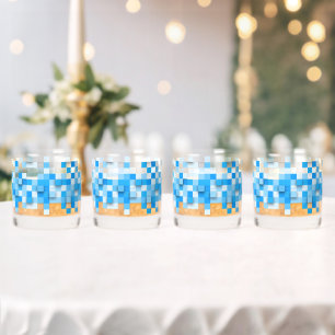 SlipperyJoe's Quadrat Kunstwerk Mosaik modernen dr Whiskyglas