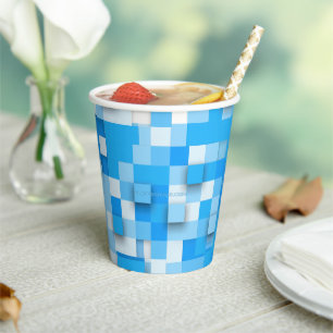 SlipperyJoe's Quadrate Kunstwerk Mosaik modern dre Pappbecher