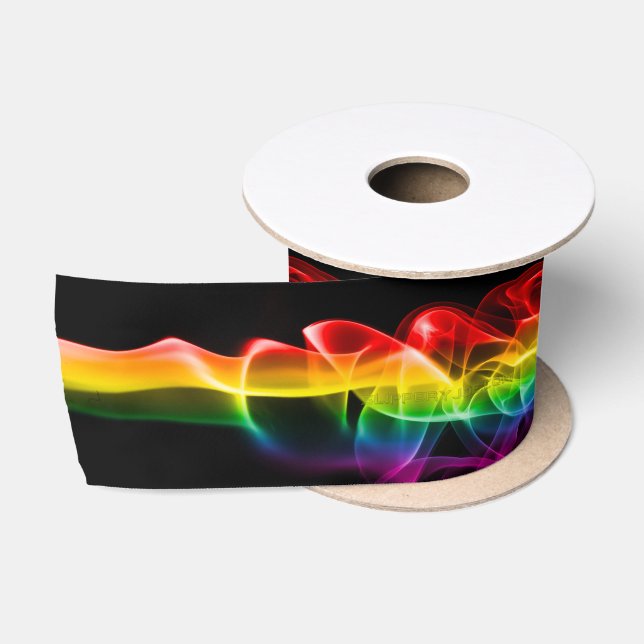 SlipperyJoe's Rainbow smoke vapor ripple rainbow c Satinband (Spule)