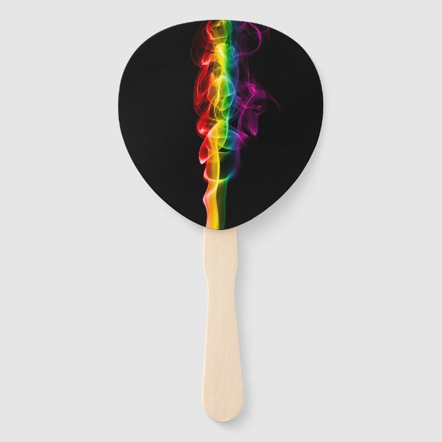 SlipperyJoe's rauchlebendige Regenbogenfarben feie Fächer (Vorderseite)