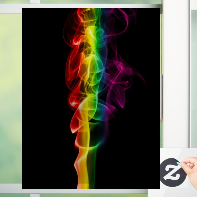 SlipperyJoe's rauchlebendige Regenbogenfarben feie Fensteraufkleber (Zuhause)