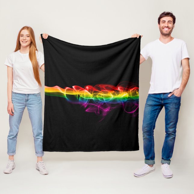 SlipperyJoe's rauchlebendige Regenbogenfarben feie Fleecedecke (Beispiel)
