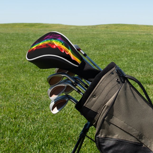 SlipperyJoe's rauchlebendige Regenbogenfarben feie Golf Headcover (In SItu)