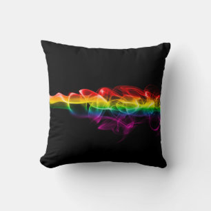 SlipperyJoe's rauchlebendige Regenbogenfarben feie Kissen