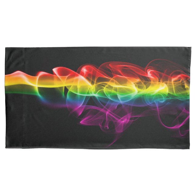 SlipperyJoe's rauchlebendige Regenbogenfarben feie Kissenbezug (Vorderseite)