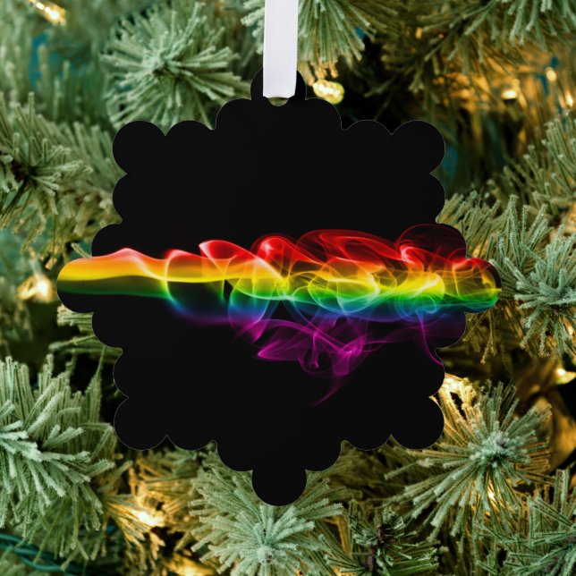 SlipperyJoe's rauchlebendige Regenbogenfarben feie Ornament Karte (Insitu (Baum))