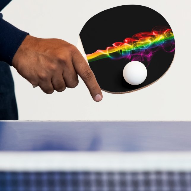 SlipperyJoe's rauchlebendige Regenbogenfarben feie Tischtennis Schläger (InSitu)