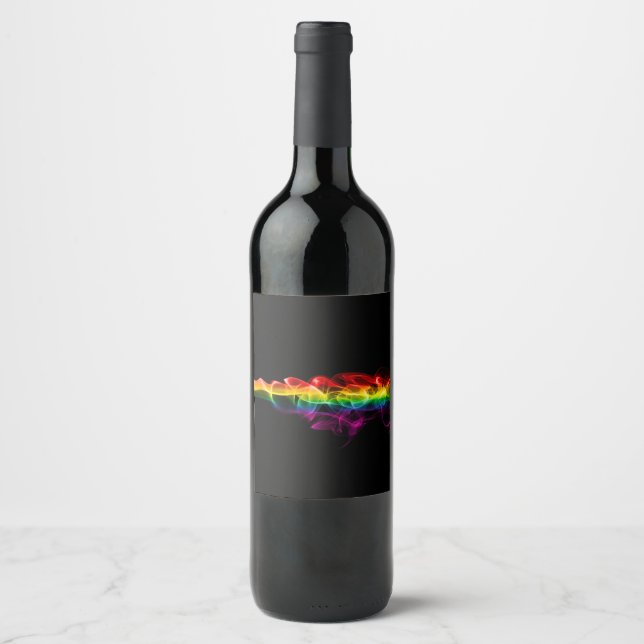SlipperyJoe's rauchlebendige Regenbogenfarben feie Weinetikett (Vorderseite)
