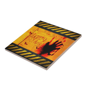 SlipperyJoe's raue Happy Halloween-Grafik gezackt Fliese