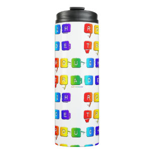 SlipperyJoe's rauer queer Pop-Typografie-Slang Thermosbecher