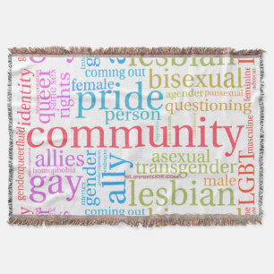 SlipperyJoe's Regenbogen-LGBTQ+-Community-Wortwolk Decke