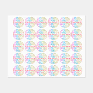 SlipperyJoe's Regenbogen-LGBTQ+-Community-Wortwolk Etiketten