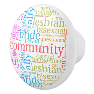 SlipperyJoe's Regenbogen-LGBTQ+-Community-Wortwolk Keramikknauf