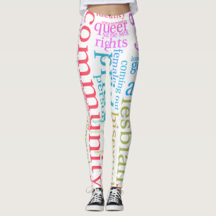 SlipperyJoe's Regenbogen-LGBTQ+-Community-Wortwolk Leggings