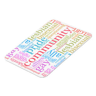 SlipperyJoe's Regenbogen-LGBTQ+-Community-Wortwolk Magnet
