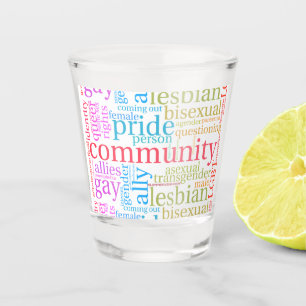 SlipperyJoe's Regenbogen-LGBTQ+-Community-Wortwolk Schnapsglas