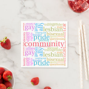 SlipperyJoe's Regenbogen-LGBTQ+-Community-Wortwolk Serviette