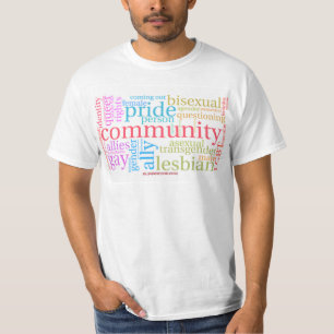 SlipperyJoe's Regenbogen-LGBTQ+-Community-Wortwolk T-Shirt