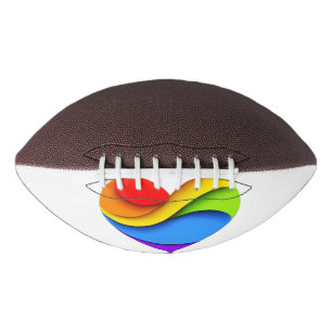 SlipperyJoe's Regenbogen-Schicht-Herzform rot oran Football