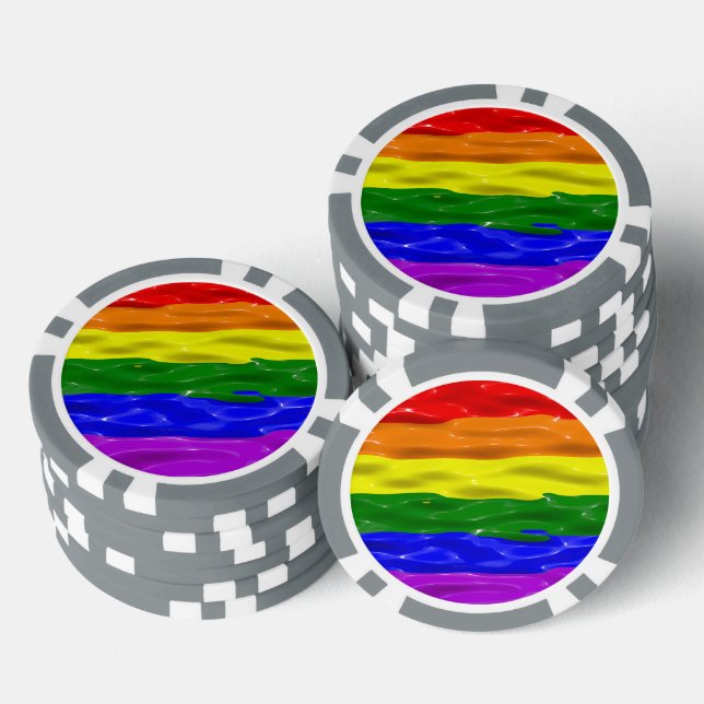 SlipperyJoe's Regenbogenfarben glänzen Flüssigkeit Pokerchips (Stapel)