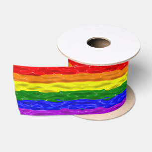 SlipperyJoe's Regenbogenfarben glänzen Flüssigkeit Satinband