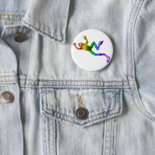 SlipperyJoe's regenbogenfarbener Frosch gerenderte Button