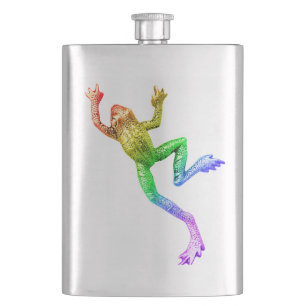 SlipperyJoe's regenbogenfarbener Frosch gerenderte Flachmann
