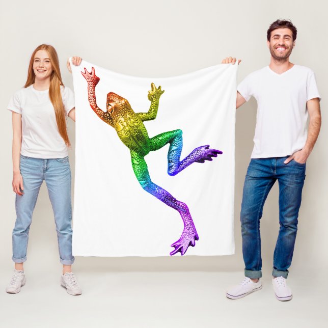 SlipperyJoe's regenbogenfarbener Frosch gerenderte Fleecedecke (Beispiel)