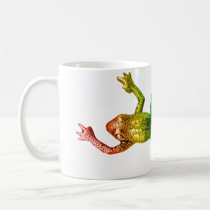 SlipperyJoe's regenbogenfarbener Frosch gerenderte Kaffeetasse
