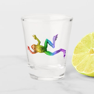 SlipperyJoe's regenbogenfarbener Frosch gerenderte Schnapsglas