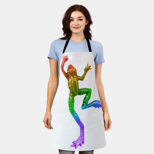 SlipperyJoe's regenbogenfarbener Frosch gerenderte Schürze