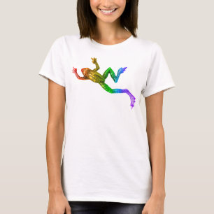 SlipperyJoe's regenbogenfarbener Frosch gerenderte T-Shirt