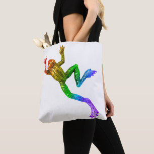 SlipperyJoe's regenbogenfarbener Frosch gerenderte Tasche