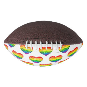 SlipperyJoes regenbogenfarbenes Herz mit kritzelig Football