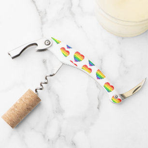 SlipperyJoes regenbogenfarbenes Herz mit kritzelig Kellnermesser
