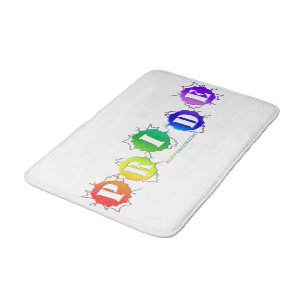 SlipperyJoe's regenbogenfarbenes Pride-Schild plat Badematte