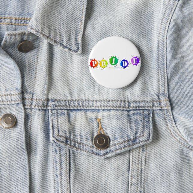 SlipperyJoe's regenbogenfarbenes Pride-Schild plat Button (Beispiel)