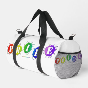 SlipperyJoe's regenbogenfarbenes Pride-Schild plat Duffle Bag