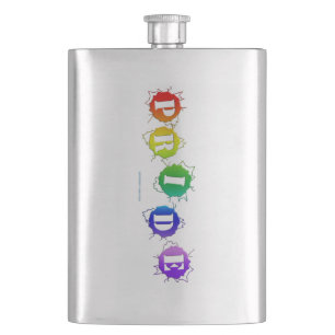 SlipperyJoe's regenbogenfarbenes Pride-Schild plat Flachmann