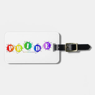 SlipperyJoe's regenbogenfarbenes Pride-Schild plat Gepäckanhänger