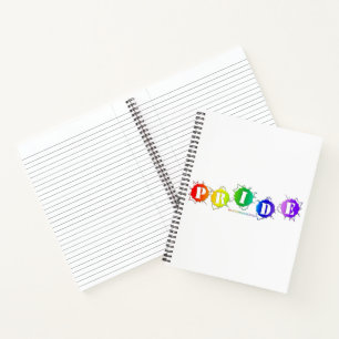SlipperyJoe's regenbogenfarbenes Pride-Schild plat Notizbuch