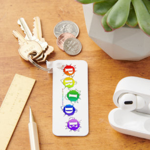 SlipperyJoe's regenbogenfarbenes Pride-Schild plat Schlüsselanhänger