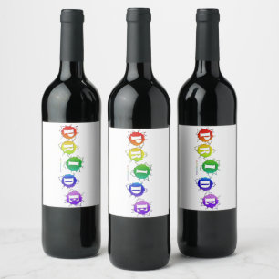 SlipperyJoe's regenbogenfarbenes Pride-Schild plat Weinetikett