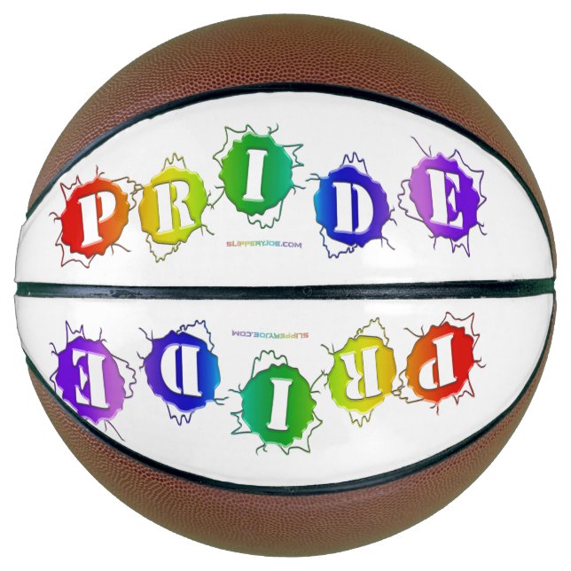 SlipperyJoe's regenbogenfarbenes Stolz-Zeichen dor Basketball (Vorderseite)