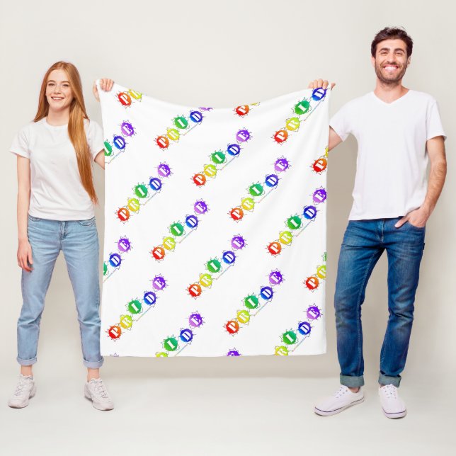 SlipperyJoe's regenbogenfarbenes Stolz-Zeichen dor Fleecedecke (Beispiel)