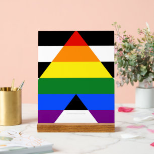 SlipperyJoes Regenbogenflagge für gerade Verbündet Acrylschild