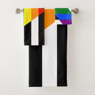 SlipperyJoes Regenbogenflagge für gerade Verbündet Badhandtuch Set