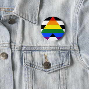 SlipperyJoes Regenbogenflagge für gerade Verbündet Button