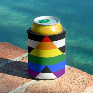 SlipperyJoes Regenbogenflagge für gerade Verbündet Dosenkühler